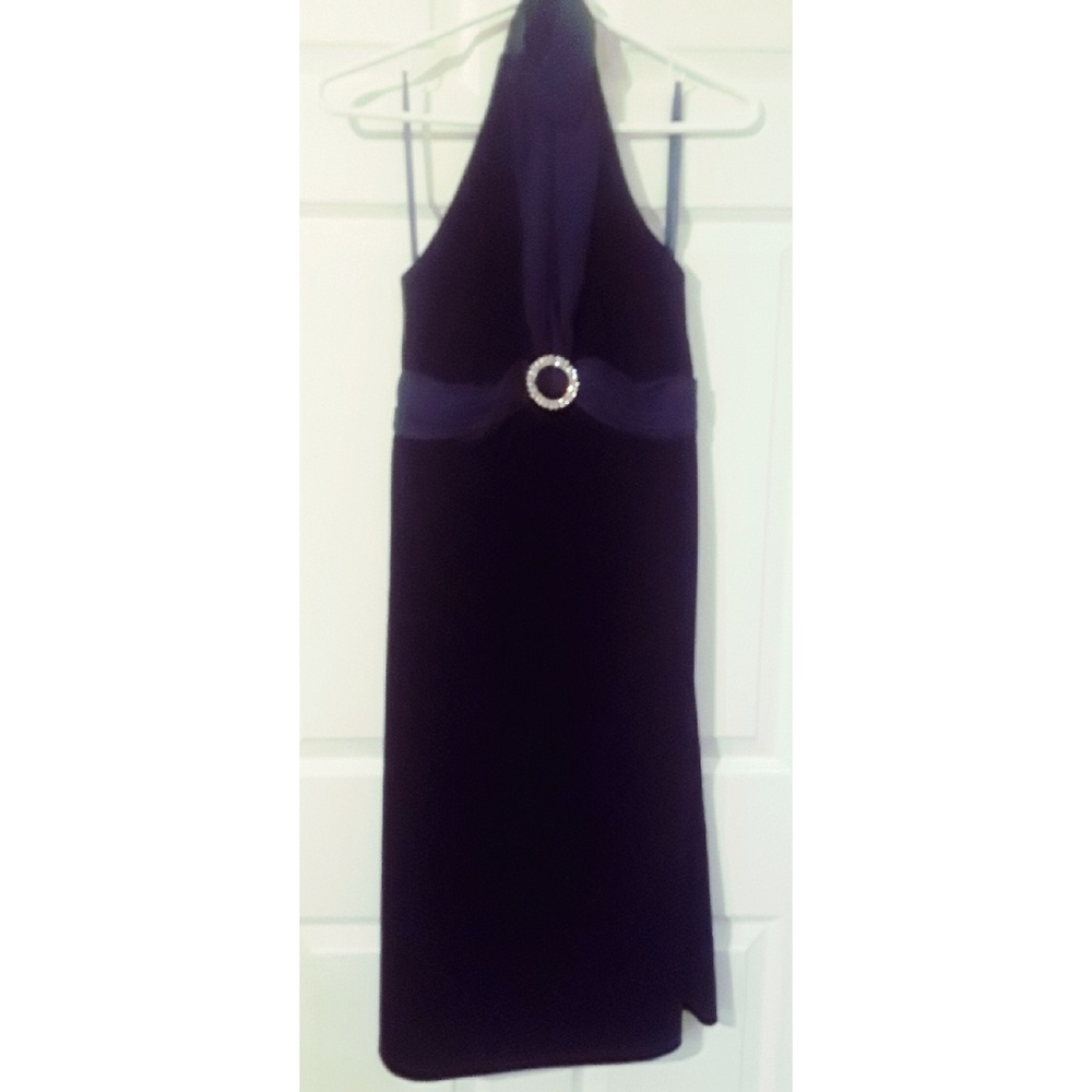 NWT Sapphire Blue Velvet Formal Dress Rene Margo